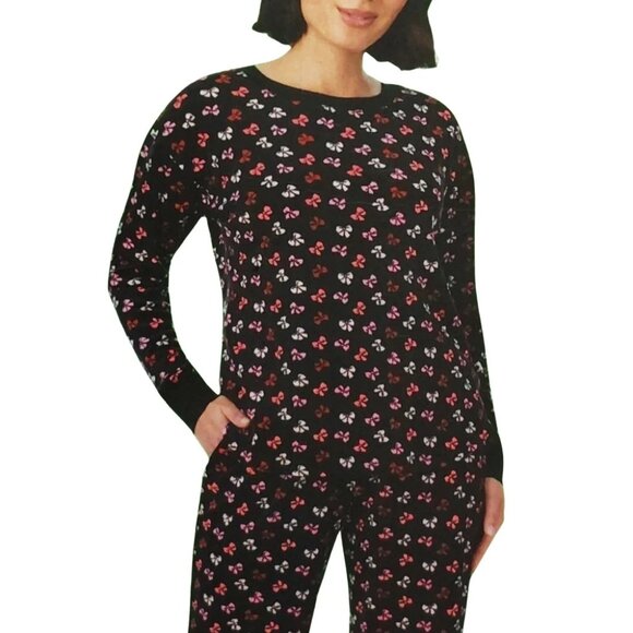 NWOT Kate Spade 2pc Silky Velour Sleep Set | Bows - Picture 1 of 4